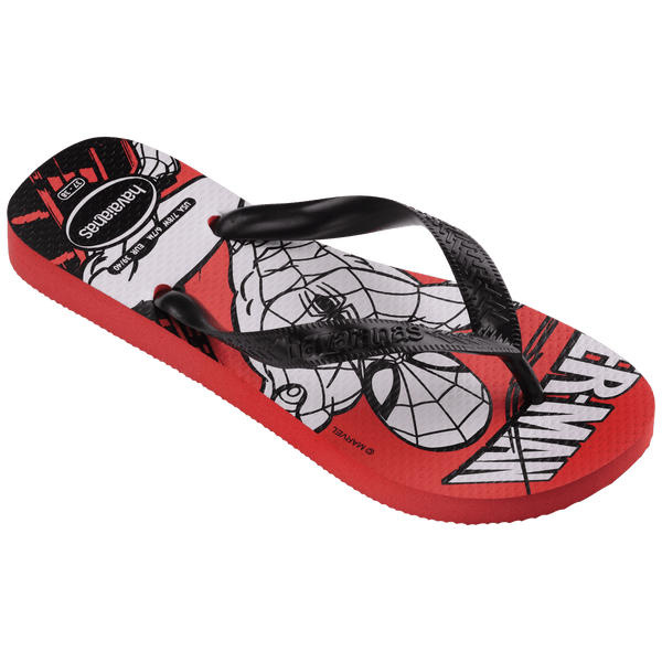Havaianas Men's Marvel Logomania Top Flip Flops Ruby Red/Black