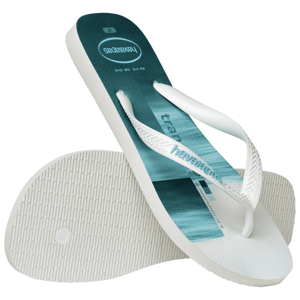 Havaianas Men's Surfer I Top Flip Flops WHITE/WHITE/LAVENDER BLUE