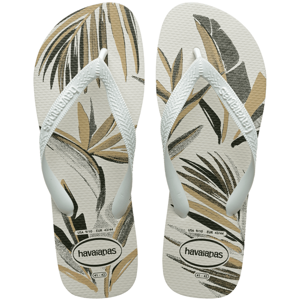 Havaianas Men's Top Aloha Flip Flops WHITE/WHITE/GREEN OLIVE