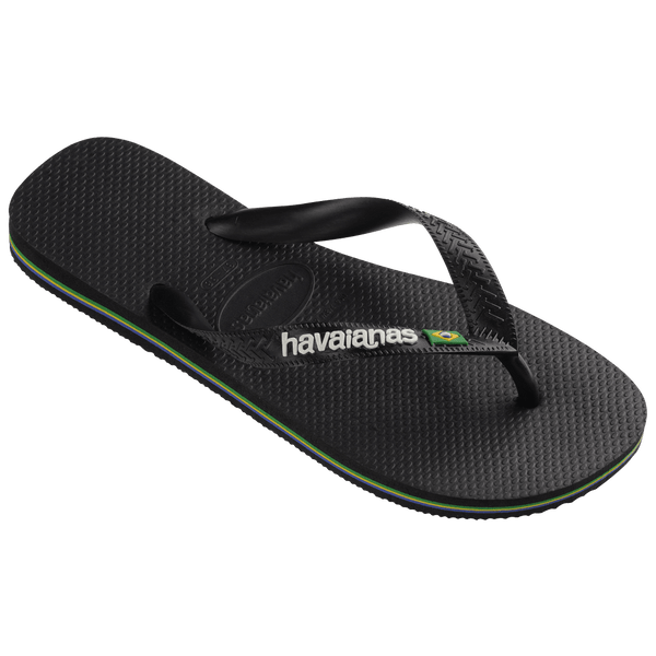 Havaianas Women's Brazil Logo Flip Flops Black/Black