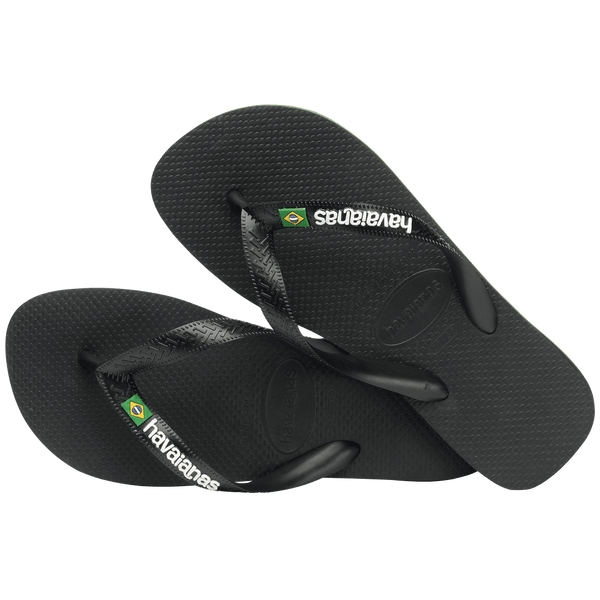 Havaianas Women's Brazil Logo Flip Flops Black/Black