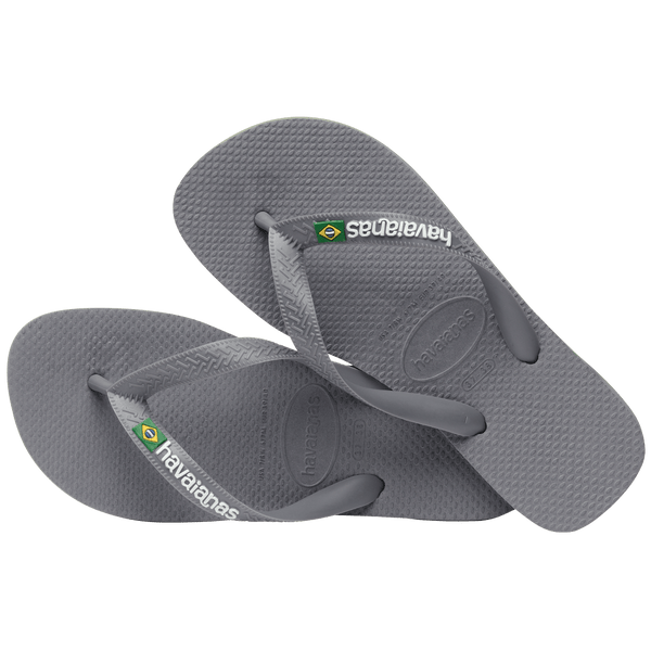 Havaianas Women's Brazil Logo Flip Flops Steel Grey/Steel Grey