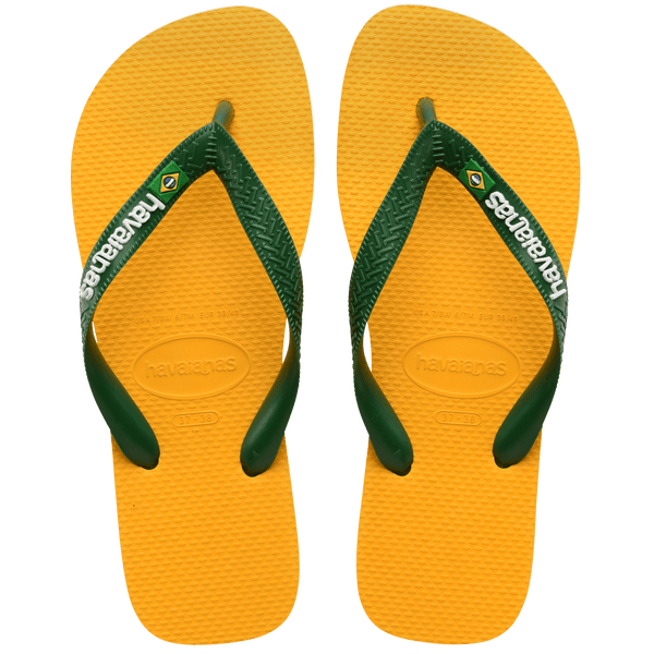 Havaianas Women's Brazil Logo Flip Flops Yellow Pop