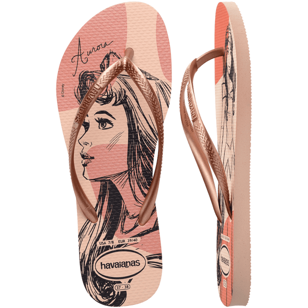 Havaianas Women's Disney Princess Slim Flip Flops Ballet Rose/Golden Blush/Rose