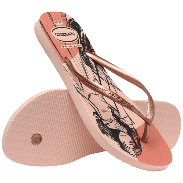 Havaianas Women's Disney Princess Slim Flip Flops Ballet Rose/Golden Blush/Rose