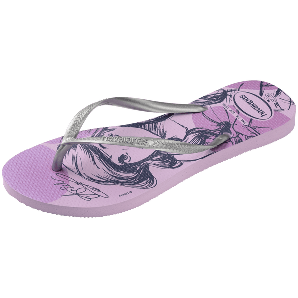 Havaianas Women's Disney Princess Slim Flip Flops PURPLE FANTASY