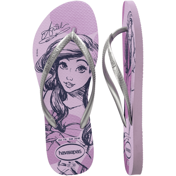 Havaianas Women's Disney Princess Slim Flip Flops PURPLE FANTASY