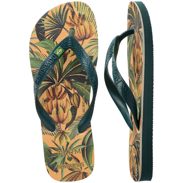 Havaianas Women's FARM Rio Bananart Top Flip Flops Pantanal Green