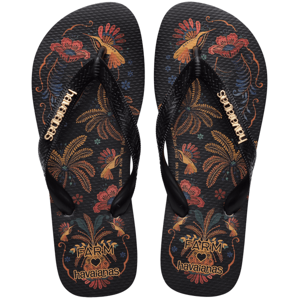 Havaianas Women's FARM Rio Classic Nature Top Flip Flops Black