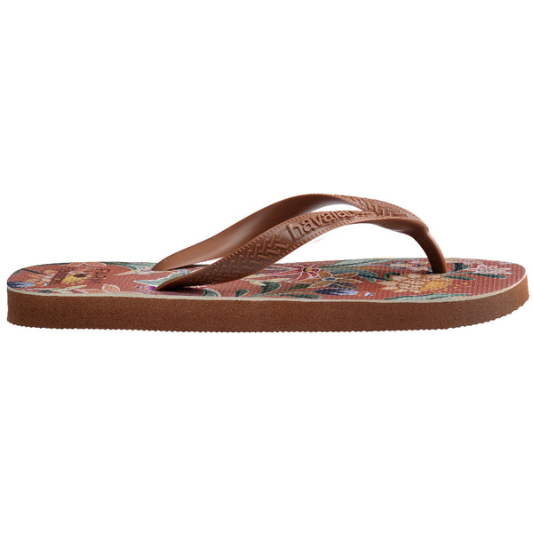 Havaianas Women's FARM Rio Delicate Flowers Top Flip Flops Rust