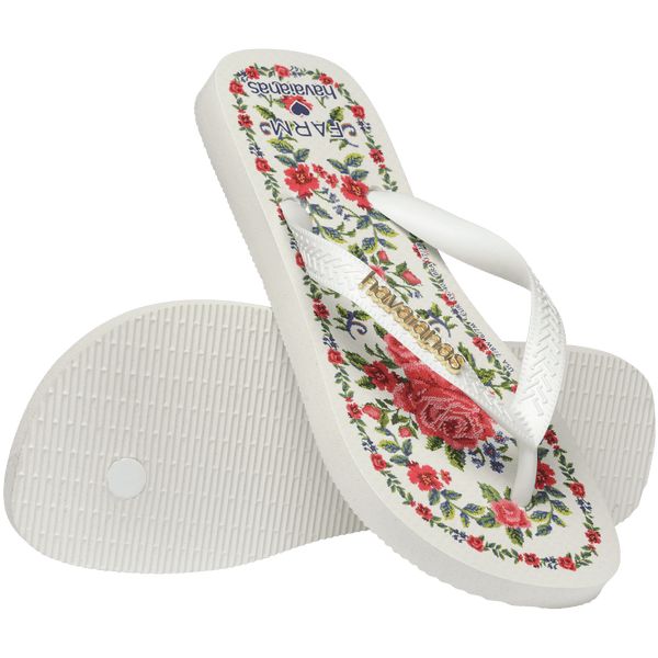 Havaianas Women's FARM Rio Flower Tapestry Top Flip Flops White