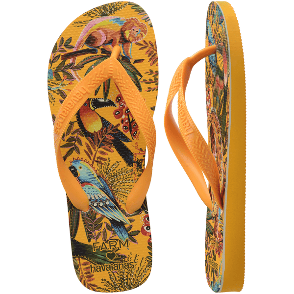 Havaianas Women's FARM Rio Into The Jungle Top Flip Flops Yellow Pop
