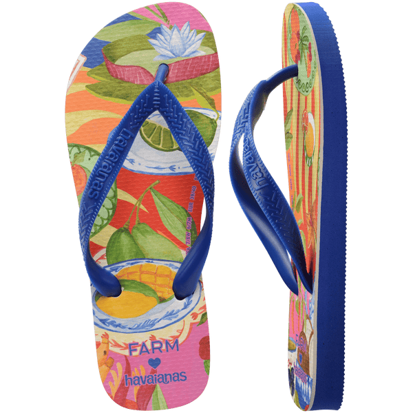 Havaianas Women's FARM Rio Summer Picnic Top Flip Flops Marine Blue