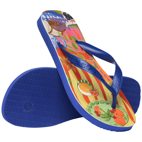 Havaianas Women's FARM Rio Summer Picnic Top Flip Flops Marine Blue