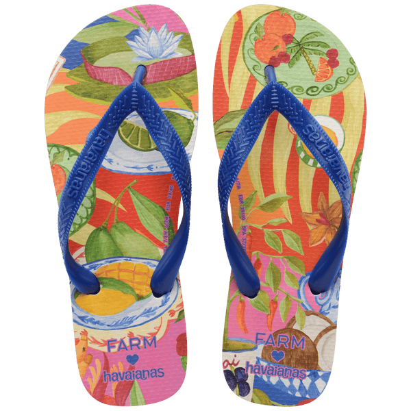 Havaianas Women's FARM Rio Summer Picnic Top Flip Flops Marine Blue