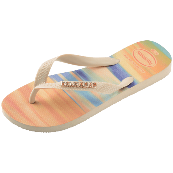 Havaianas Women's Gigi Hadid Metallic Top Flip Flops Beige