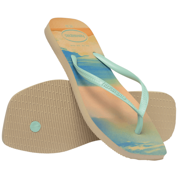 Havaianas Women's Gigi Hadid Slim Square Flip Flops Sand Grey