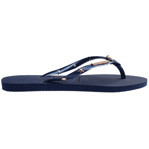Havaianas Women's Luxury Aqua Slim Flip Flops Navy Blue