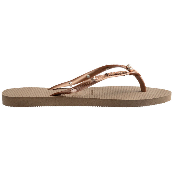 Havaianas Women's Luxury Aqua Slim Flip Flops Rose Gold