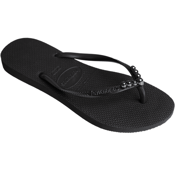 Havaianas Women's Slim Black Pearl Flip Flops BLACK PEARLS