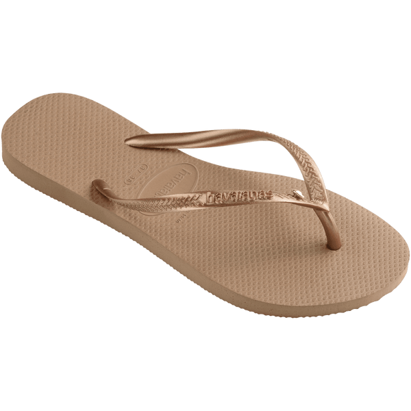Havaianas Women's Slim Crystal Flip Flops Rose Gold