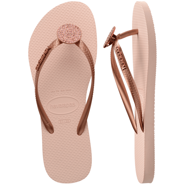 Havaianas Women's Slim Crystal Glow Flip Flop Ballet Rose