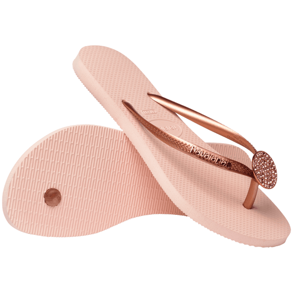 Havaianas Women's Slim Crystal Glow Flip Flop Ballet Rose