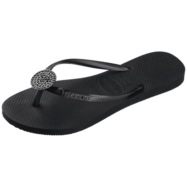 Havaianas Women's Slim Crystal Glow Flip Flop Black