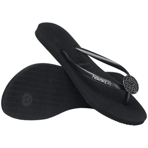 Havaianas Women's Slim Crystal Glow Flip Flop Black