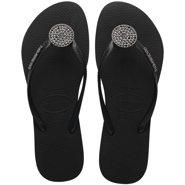 Havaianas Women's Slim Crystal Glow Flip Flop Black