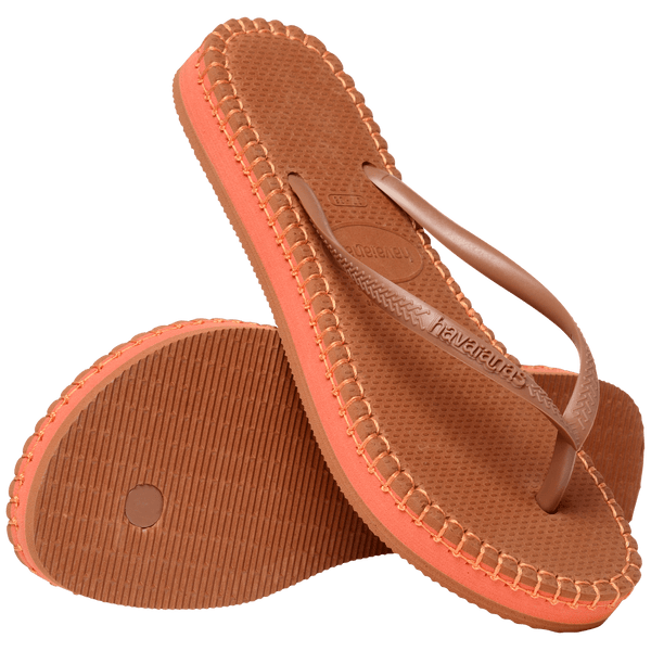 Havaianas Women's Slim Flatform Loop Flip Flops Rust