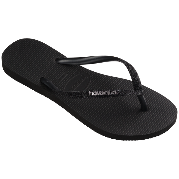 Havaianas Women's Slim Glitter II Flip Flop Black/Black