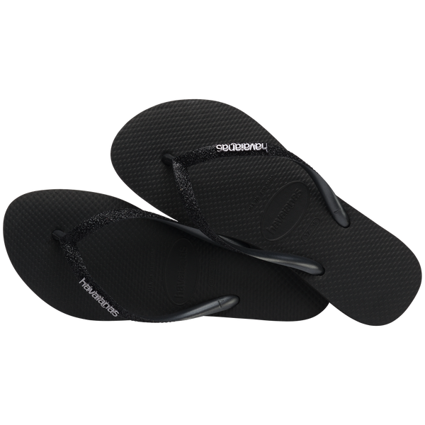 Havaianas Women's Slim Glitter II Flip Flop Black/Black