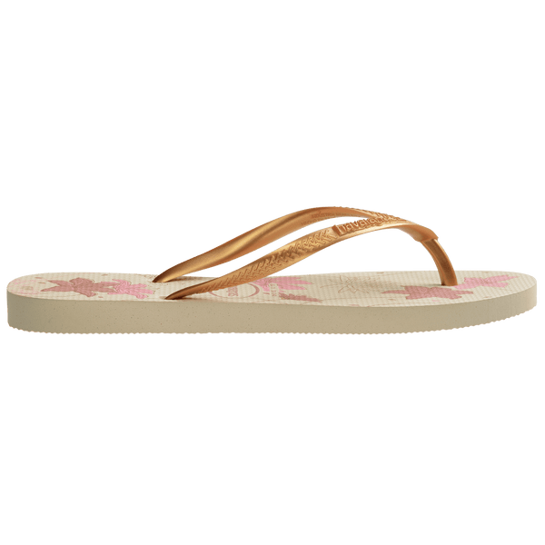 Havaianas Women's Slim Organic Flip Flops BEIGE/GOLDEN