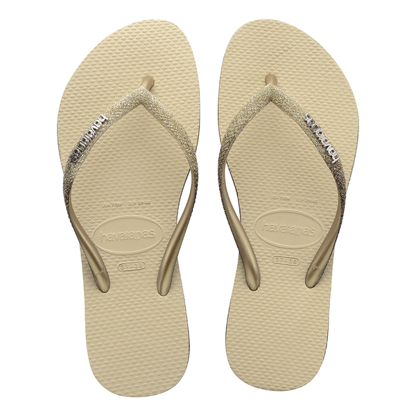 Havaianas Women's Slim Sparkle Flip Flops Sand Grey