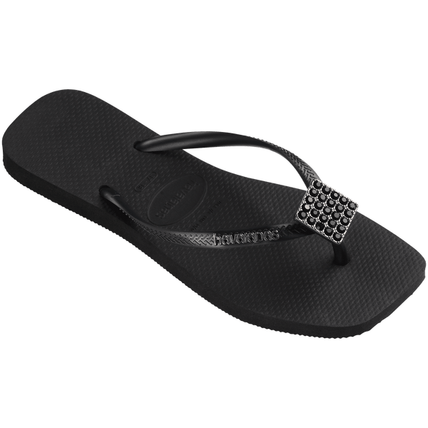 Havaianas Women's Slim Square Crystal Elegance Flip Flop Black