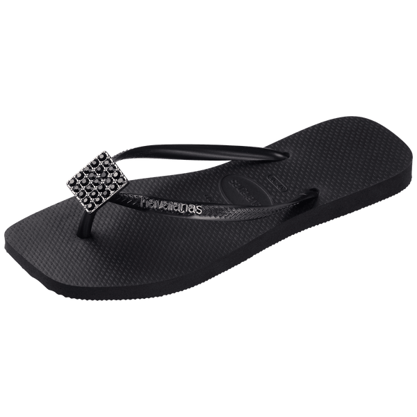 Havaianas Women's Slim Square Crystal Elegance Flip Flop Black