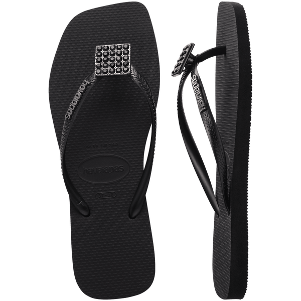 Havaianas Women's Slim Square Crystal Elegance Flip Flop Black
