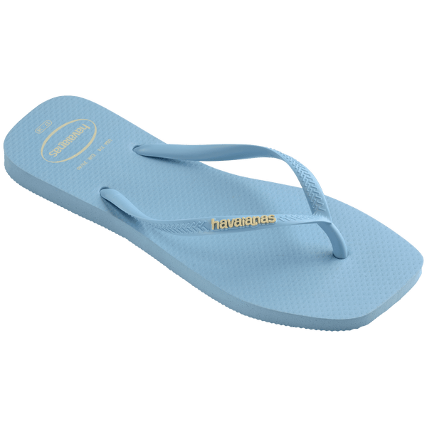 Havaianas Women's Slim Square Logo Pop Up Flip Flops Lavender Blue