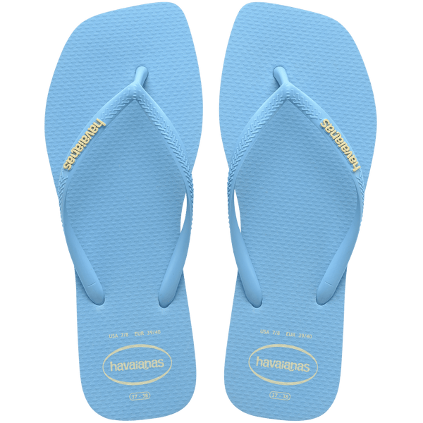 Havaianas Women's Slim Square Logo Pop Up Flip Flops Lavender Blue