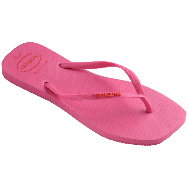 Havaianas Women's Slim Square Logo Pop Up Flip Flops Pink Flux