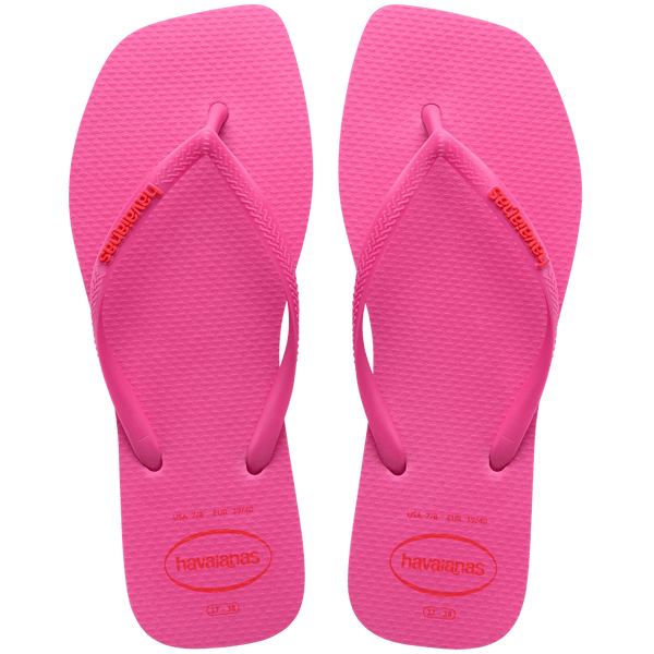 Havaianas Women's Slim Square Logo Pop Up Flip Flops Pink Flux