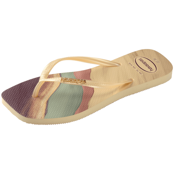 Havaianas Women's Slim Square Trendy Flip Flops BUTTERCREAM