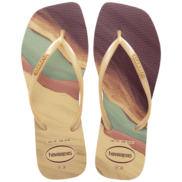 Havaianas Women's Slim Square Trendy Flip Flops BUTTERCREAM
