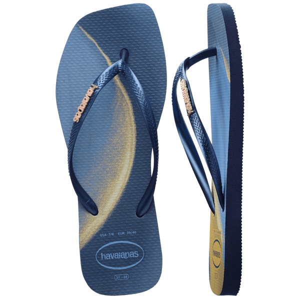 Havaianas Women's Slim Square Trendy Flip Flops Navy Blue
