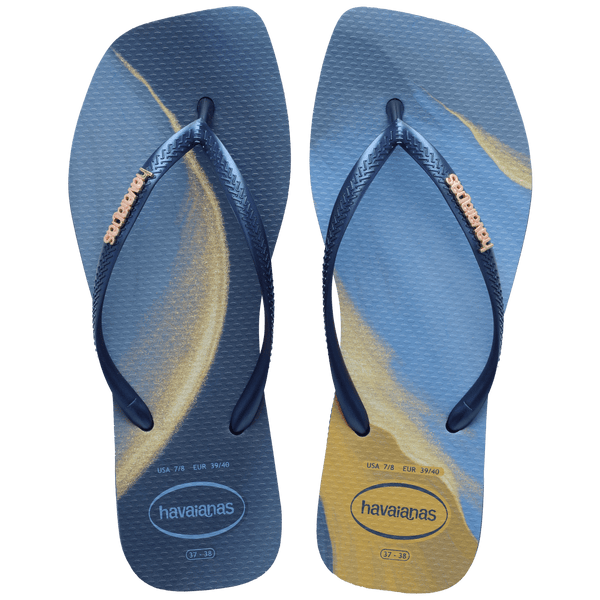 Havaianas Women's Slim Square Trendy Flip Flops Navy Blue
