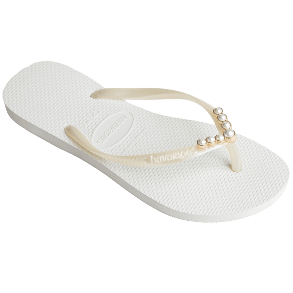 Havaianas Women's Slim White Pearl Flip Flops WHITE PEARLS