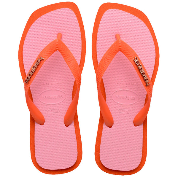 Havaianas Women's Top Square Fusion Flip Flops Sunset Orange