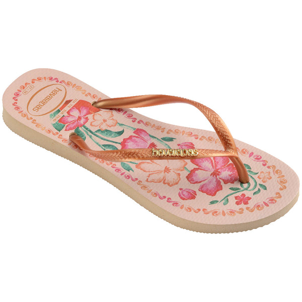 Havaianas Women's Tropicalia Vibes Slim Flip Flops Golden