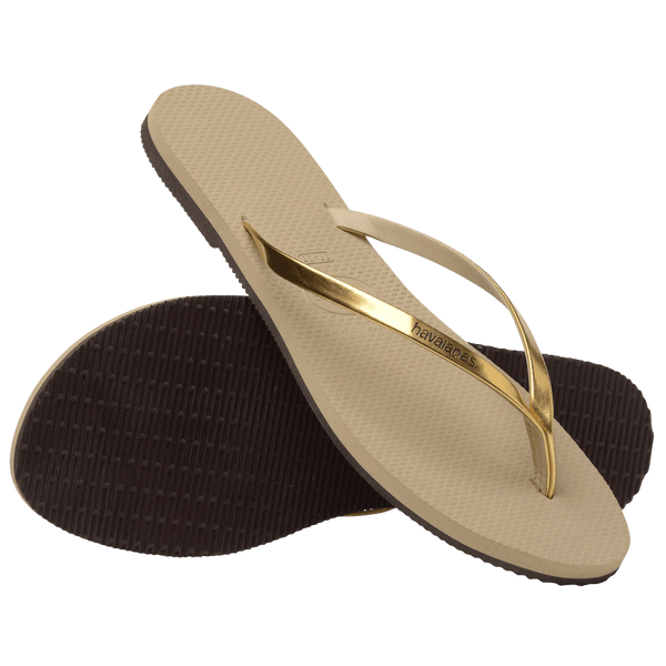 Havaianas Women's You Metallic Flip Flops Golden Sand Metalic